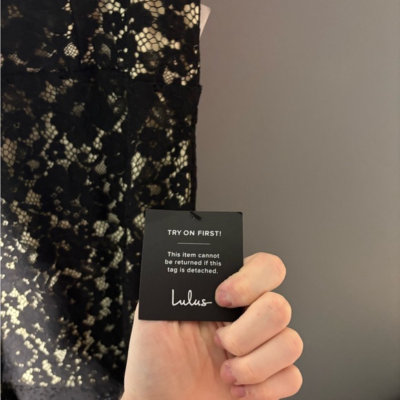 Lulus Keep It Social Black Lace Bodycon Mini Dress Size Medium - Picture 5 of 7